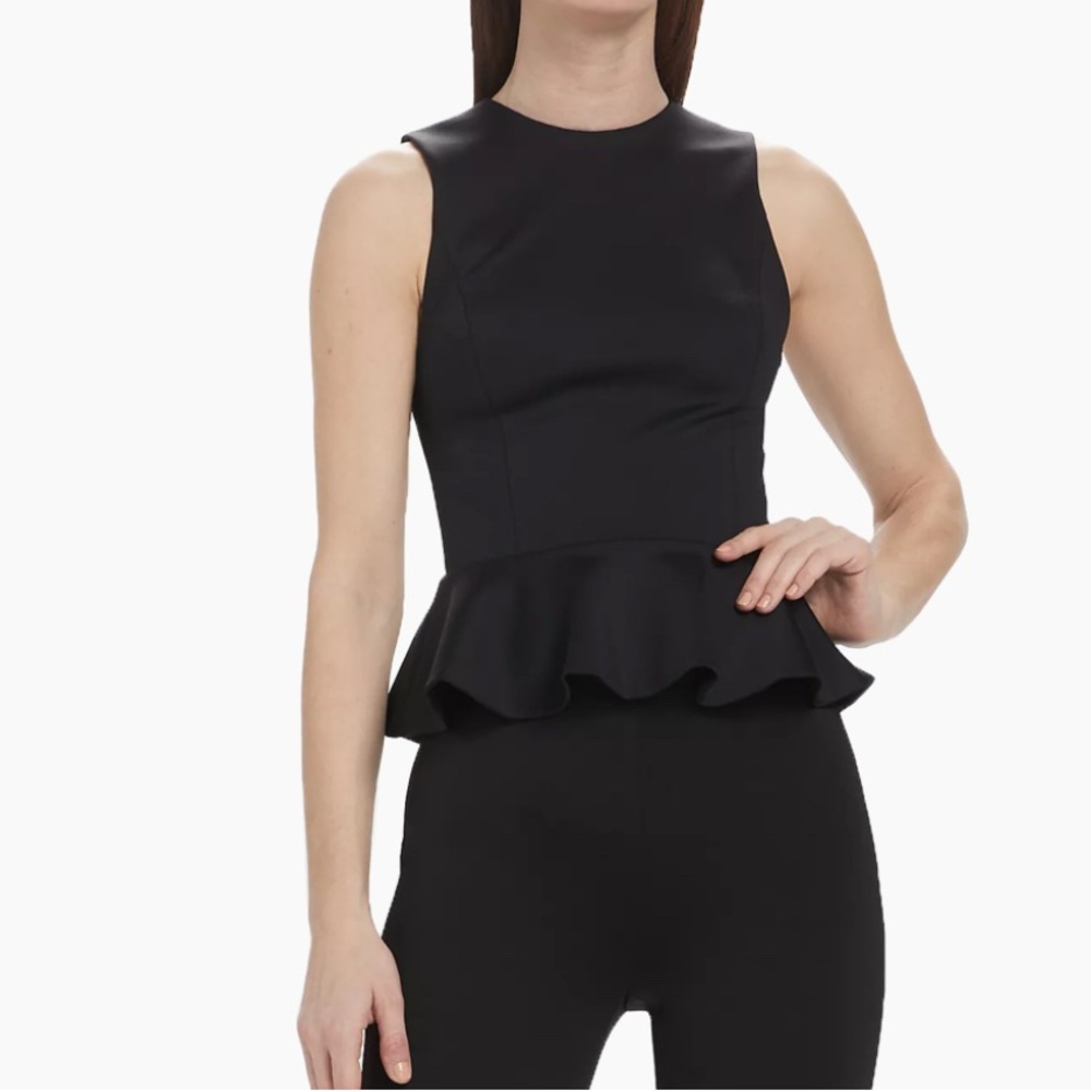 Alice + Olivia - Poppy Peplum Scuba Top size XS NWT - Picture 3 of 7